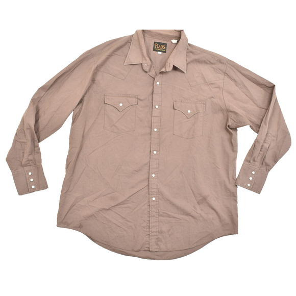 Plains Western Wear Men's Big & Tall Size XL Snap Button Shirt - Picture 1 of 8